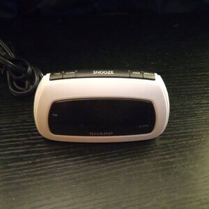 WHITE and Silver Sharp Alarm Clock